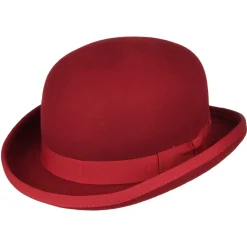 Online Chapeau Melon en Laine Feutrée rouge Femme Chapeaux Femme|Chapeaux Homme