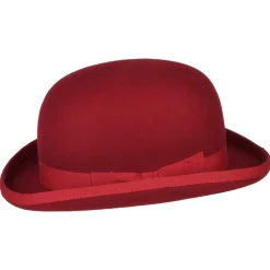Online Chapeau Melon en Laine Feutrée rouge Femme Chapeaux Femme|Chapeaux Homme
