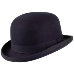 Shop Chapeau Melon en Laine Feutrée bleu marine Femme Chapeaux Femme|Chapeaux Homme