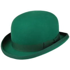 Outlet Chapeau Melon en Laine Feutrée émeraude Femme Chapeaux Femme|Chapeaux Homme