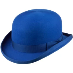 Hot Chapeau Melon en Laine Feutrée bleu roi Femme Chapeaux Femme|Chapeaux Homme