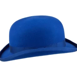 Hot Chapeau Melon en Laine Feutrée bleu roi Femme Chapeaux Femme|Chapeaux Homme