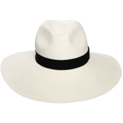 Store Chapeau Panama à Bord Large avec Bandeau noir Jessica décoloré Femme Chapeaux Trilby|Chapeaux Fedora