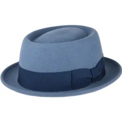 Best Sale Chapeau Pork Pie Déformable Hydrofuge Darron en Laine Feutrée bleu moyen Homme Chapeaux Pork Pie|Chapeaux Homme