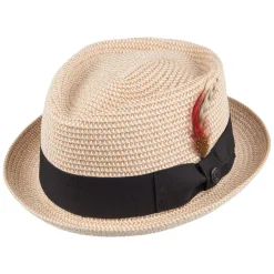 Fashion Chapeau Pork Pie Diamond Crown en Paille Toyo Tressée naturel JAXON & JAMES Homme Chapeaux Pork Pie|Chapeaux De Paille