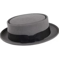 Best Chapeau Pork Pie en Fourrure Feutrée Monk gris clair Homme Grandes Tailles|Chapeaux Pork Pie