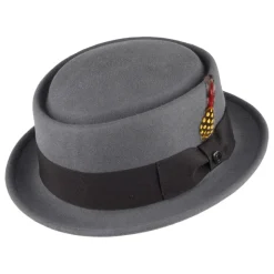 Shop Chapeau Pork Pie en Laine Déformable gris JAXON & JAMES Homme Grandes Tailles|Chapeaux Pork Pie