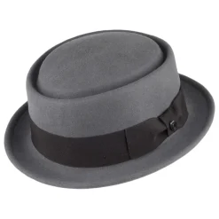 Shop Chapeau Pork Pie en Laine Déformable gris JAXON & JAMES Homme Grandes Tailles|Chapeaux Pork Pie