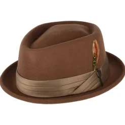 New Chapeau Pork Pie en Laine Feutrée Stout marron-bronze Homme Grandes Tailles|Chapeaux Pork Pie