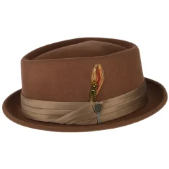 New Chapeau Pork Pie en Laine Feutrée Stout marron-bronze Homme Grandes Tailles|Chapeaux Pork Pie