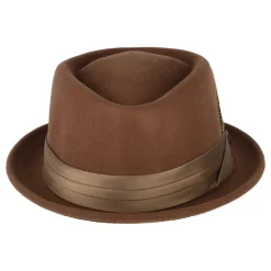 New Chapeau Pork Pie en Laine Feutrée Stout marron-bronze Homme Grandes Tailles|Chapeaux Pork Pie