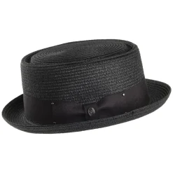 Outlet Chapeau Pork Pie en Paille Toyo Tressée noir JAXON & JAMES Homme Chapeaux Pork Pie|Chapeaux De Paille