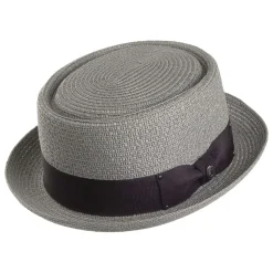 Outlet Chapeau Pork Pie en Paille Toyo Tressée gris JAXON & JAMES Homme Chapeaux Pork Pie|Chapeaux De Paille