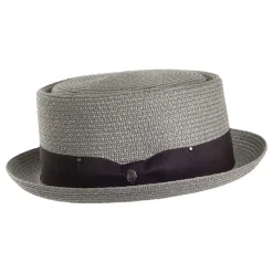 Outlet Chapeau Pork Pie en Paille Toyo Tressée gris JAXON & JAMES Homme Chapeaux Pork Pie|Chapeaux De Paille