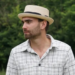 Cheap Chapeau Pork Pie en Paille Toyo Tressée naturel JAXON & JAMES Homme Chapeaux Pork Pie|Chapeaux De Paille