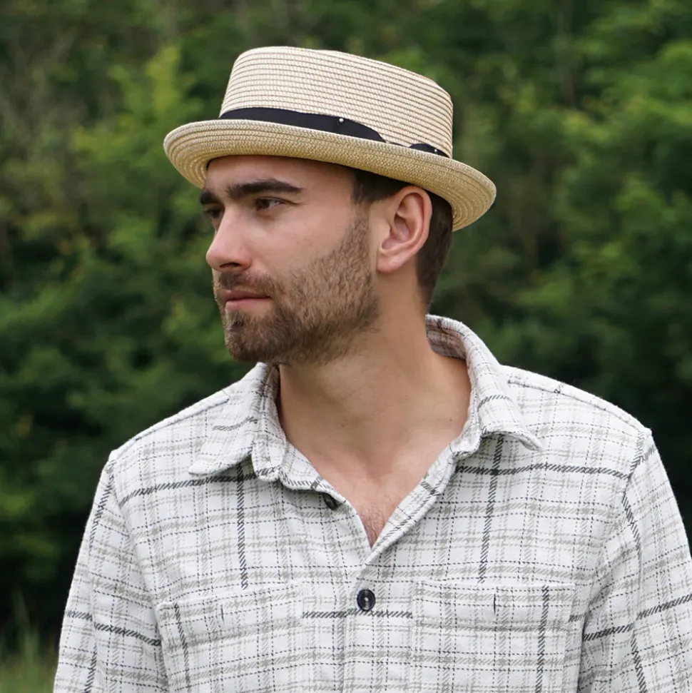 Cheap Chapeau Pork Pie en Paille Toyo Tressée naturel JAXON & JAMES Homme Chapeaux Pork Pie|Chapeaux De Paille