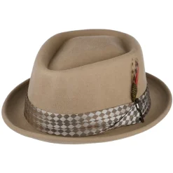 Outlet Chapeau Pork Pie Stout en Laine Feutrée sable Homme Grandes Tailles|Chapeaux Pork Pie
