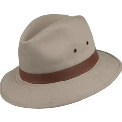 Best Chapeau Safari en Coton Hydrofuge khaki Femme/Homme Chapeaux Trilby|Chapeaux Fedora