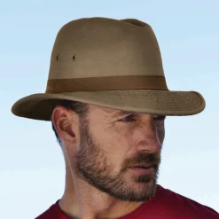 New Chapeau Safari en Coton Hydrofuge écorce Femme/Homme Chapeaux Trilby|Chapeaux Fedora