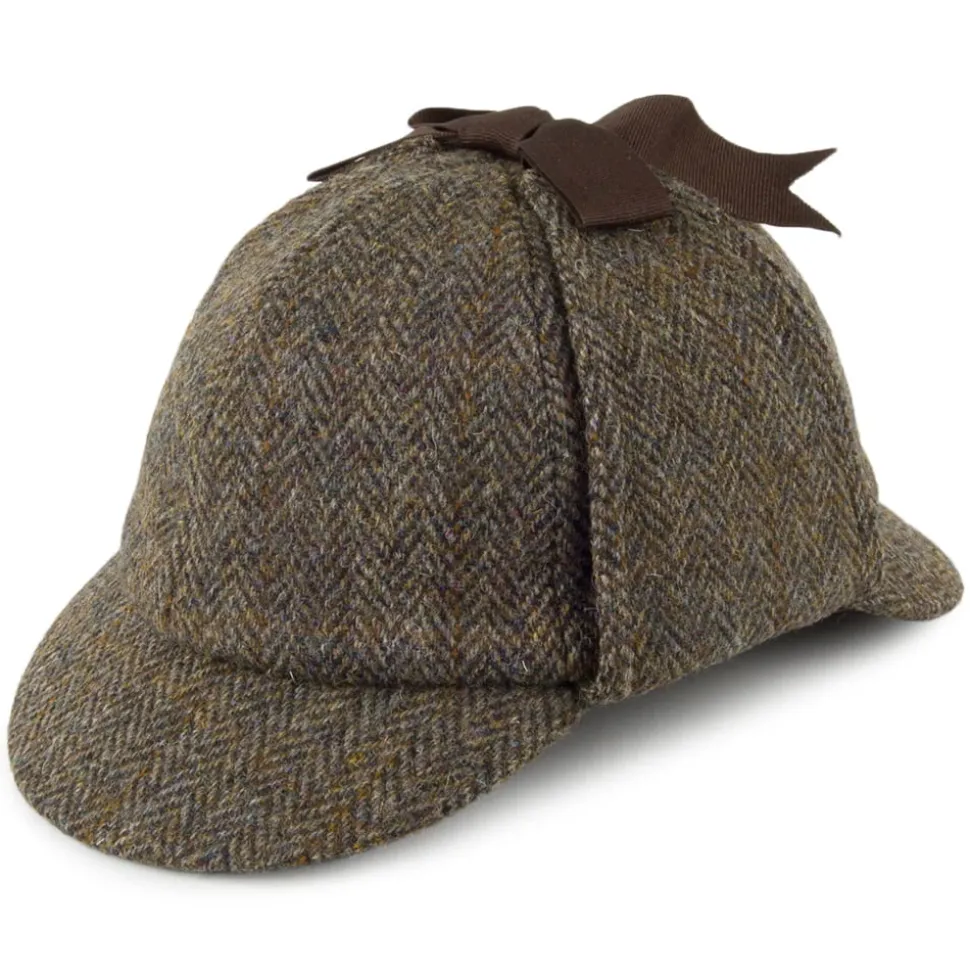 Cheap Chapeau Sherlock Holmes en Harris Tweed olive-bleu Homme Chapeaux Hiver|Chapeaux Homme