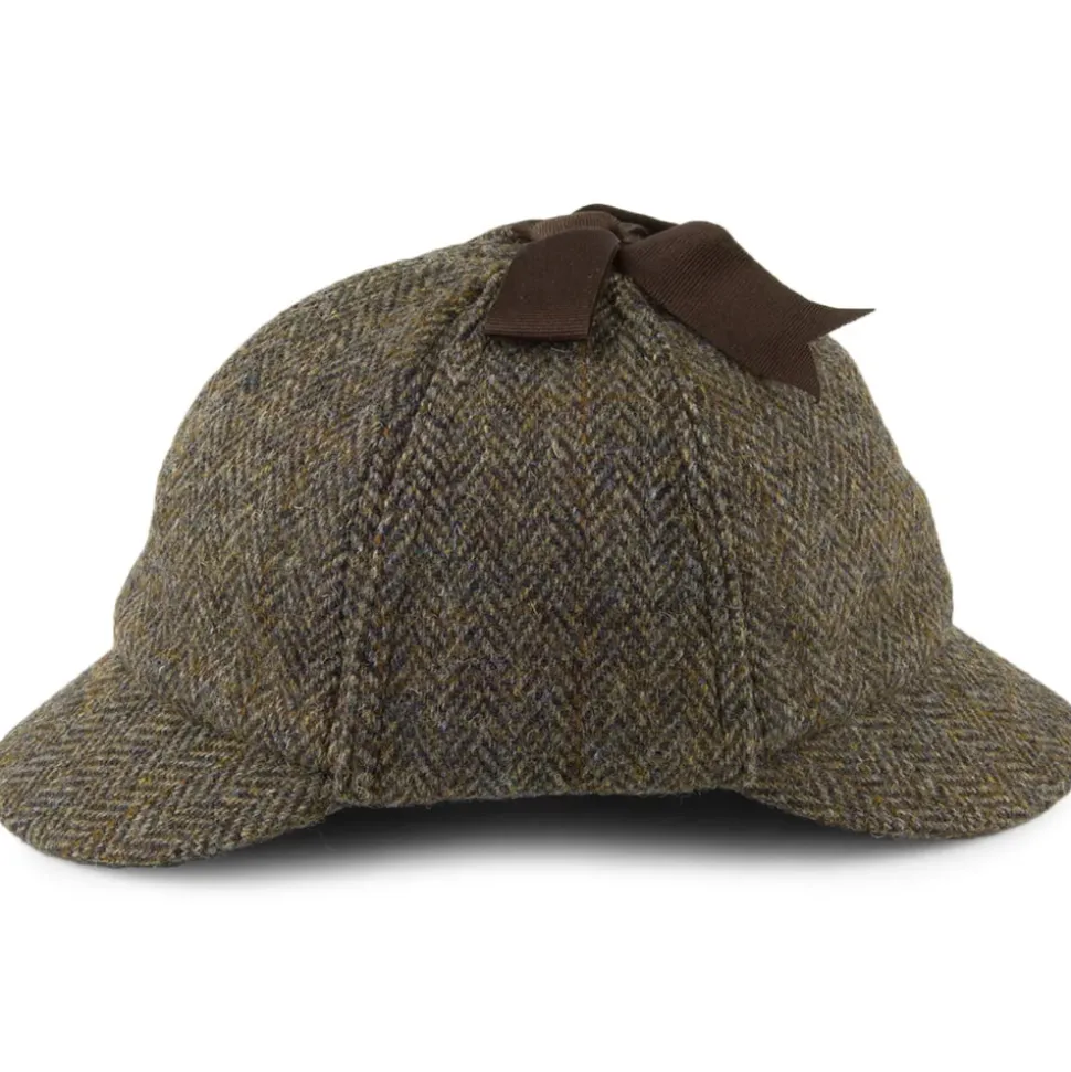 Cheap Chapeau Sherlock Holmes en Harris Tweed olive-bleu Homme Chapeaux Hiver|Chapeaux Homme