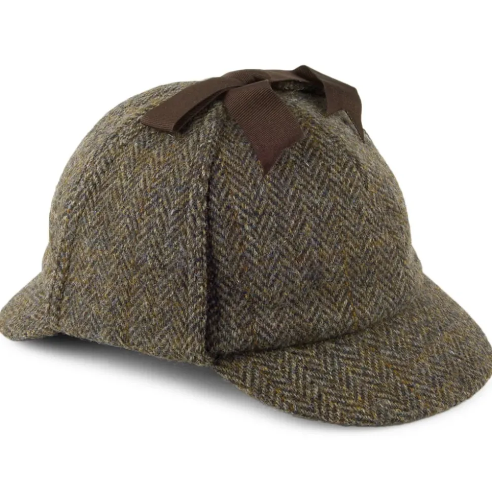 Cheap Chapeau Sherlock Holmes en Harris Tweed olive-bleu Homme Chapeaux Hiver|Chapeaux Homme