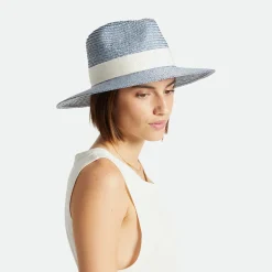 Fashion Chapeau Été à Bord Court en Paille Joanna bleu glacé Femme Chapeaux Été|Chapeaux De Paille