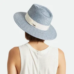 Fashion Chapeau Été à Bord Court en Paille Joanna bleu glacé Femme Chapeaux Été|Chapeaux De Paille