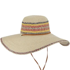 Best Chapeau Été à Bord Large en Paille Toyo Eloisa naturel-rouge Femme Chapeaux Été|Chapeaux De Paille