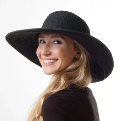 New Chapeau Été Brighton noir SUR LA TETE Femme Chapeaux Été|Chapeaux De Paille