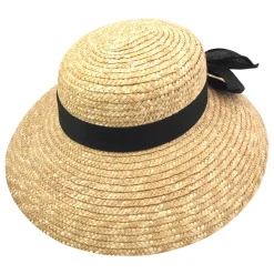 Fashion Chapeau Été Canotier en Paille Milan naturel SUR LA TÊTE Femme Chapeaux Été|Chapeaux De Paille