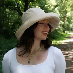 Cheap Chapeau Été en Lin Pliable Lily sable SUR LA TÊTE Femme Chapeaux Été|Petite Tailles