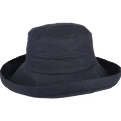 Discount Chapeau Été en Lin Pliable Lily bleu marine SUR LA TÊTE Femme Petite Tailles|Chapeaux Été