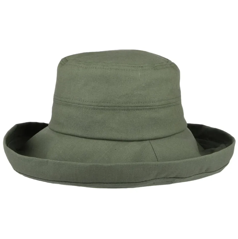 Best Chapeau Été en Lin Pliable Lily olive SUR LA TÊTE Femme Petite Tailles|Chapeaux Été