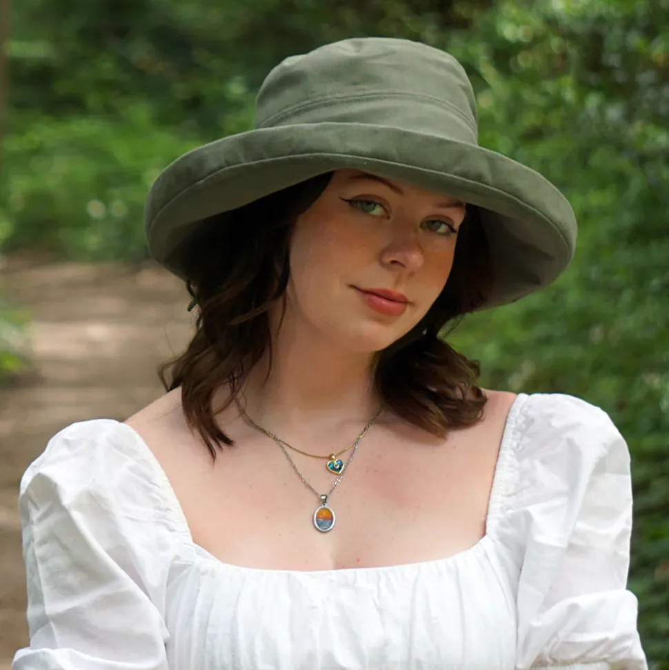 Best Chapeau Été en Lin Pliable Lily olive SUR LA TÊTE Femme Petite Tailles|Chapeaux Été