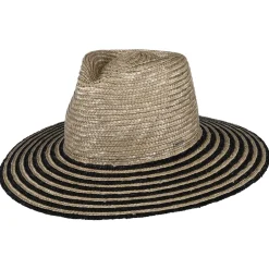 Outlet Chapeau Été en Paille Joanna Festival gris fumée-noir Femme Chapeaux Fedora|Chapeaux Été