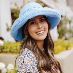 Hot Chapeau Été Pliable Bari bleu moyen Femme Chapeaux Été|Chapeaux Femme