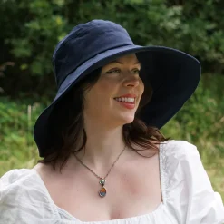 Outlet Chapeau Été Pliable Monaco bleu marine SUR LA TÊTE Femme Petite Tailles|Chapeaux Été
