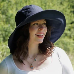 Outlet Chapeau Été Pliable Monaco bleu marine SUR LA TÊTE Femme Petite Tailles|Chapeaux Été