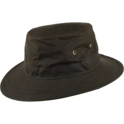 Shop Chapeau Traveller en Coton Ciré olive Femme Chapeaux Été|Chapeaux De Pluie