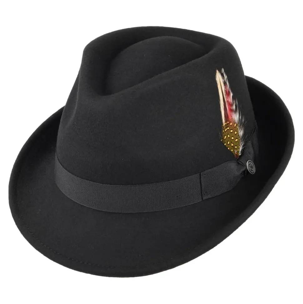 Cheap Chapeau Trilby Detroit noir JAXON & JAMES Femme/Homme Chapeaux Trilby|Chapeaux Fedora