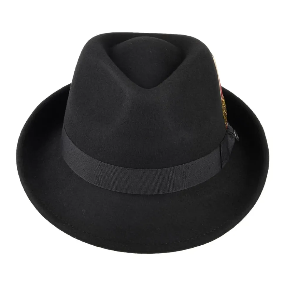 Cheap Chapeau Trilby Detroit noir JAXON & JAMES Femme/Homme Chapeaux Trilby|Chapeaux Fedora