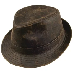 Best Chapeau Trilby en Coton à Effet Usé marron JAXON & JAMES Femme/Homme Chapeaux Trilby|Chapeaux Fedora