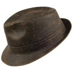 Best Chapeau Trilby en Coton à Effet Usé marron JAXON & JAMES Femme/Homme Chapeaux Trilby|Chapeaux Fedora