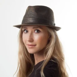 Best Chapeau Trilby en Coton à Effet Usé marron JAXON & JAMES Femme/Homme Chapeaux Trilby|Chapeaux Fedora