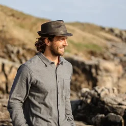 Best Chapeau Trilby en Coton à Effet Usé marron JAXON & JAMES Femme/Homme Chapeaux Trilby|Chapeaux Fedora