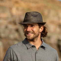 Best Chapeau Trilby en Coton à Effet Usé marron JAXON & JAMES Femme/Homme Chapeaux Trilby|Chapeaux Fedora