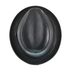 Flash Sale Chapeau Trilby en Cuir noir NEW YORK HAT CO. Femme/Homme Chapeaux Trilby|Chapeaux Fedora