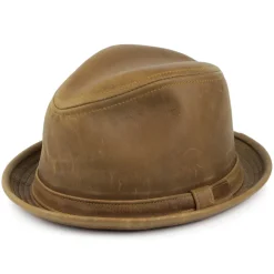 Fashion Chapeau Trilby en Cuir Vintage marron Femme/Homme Chapeaux Trilby|Chapeaux Fedora