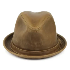 Fashion Chapeau Trilby en Cuir Vintage marron Femme/Homme Chapeaux Trilby|Chapeaux Fedora